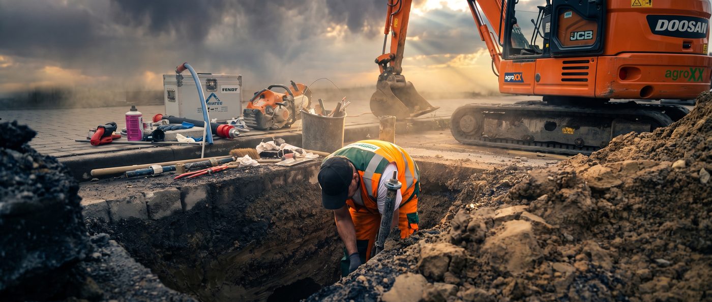 Arbeiten im offenen Rohrgraben